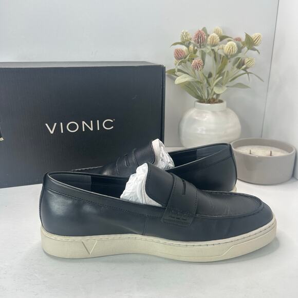 Vionic Thompson Slip-on Penny Loafers Casual Comfort Shoe Black Men 10W Tried On - Picture 6 of 10